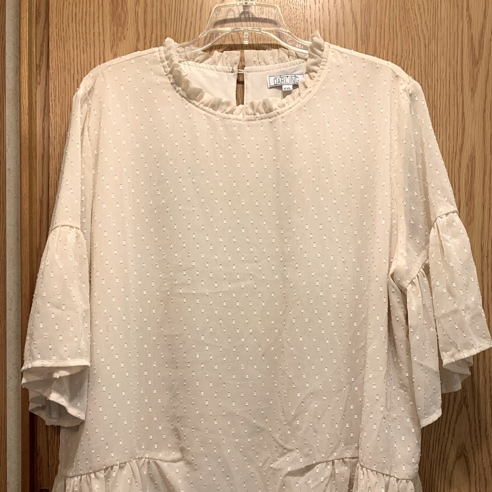 A Dip of Darling ecru blouse